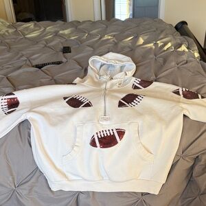 White Hoodie with Football Design